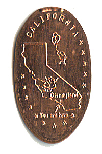 DW0031 Disney-related pressed penny. "You are here!"