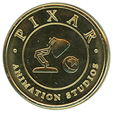 #156 PIXAR Animation Studios featuring the Pixar Lamp / Luxo Jr., and Pixar Ball / Luxo Ball Souvenir Medallion. Magic Key Terrace, Disney California Adventure, Anaheim California.
