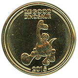 #165 The GOOD Dinosaur Pixar Fest Souvenir Medallion Featuring Spot and Arlo. Disneyland Hotel, 4-26-2024. 