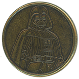 #136 Star Wars Darth Vader Souvenir Medallion, Space Mountain exit, Tomorrowland, Disneyland Park, April 26, 2024.