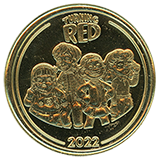 #151  Turning Red 2022 with Abby, Miriam, Meilin ‘Mei’ Lee, and Priya Pixar Fest Souvenir Medallion. Kingswell Camera Shop DCA 4-26-2024.