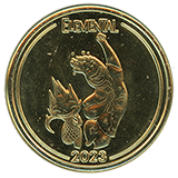 #160 Elemental, 2023 Souvenir Medallion featuring Cinder Lumen and Lake Ripple. 4-26-2024.
