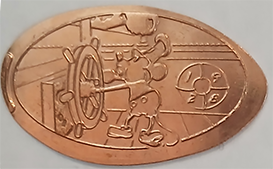 Steamboat Willie pressed coins by Oded Paz. 